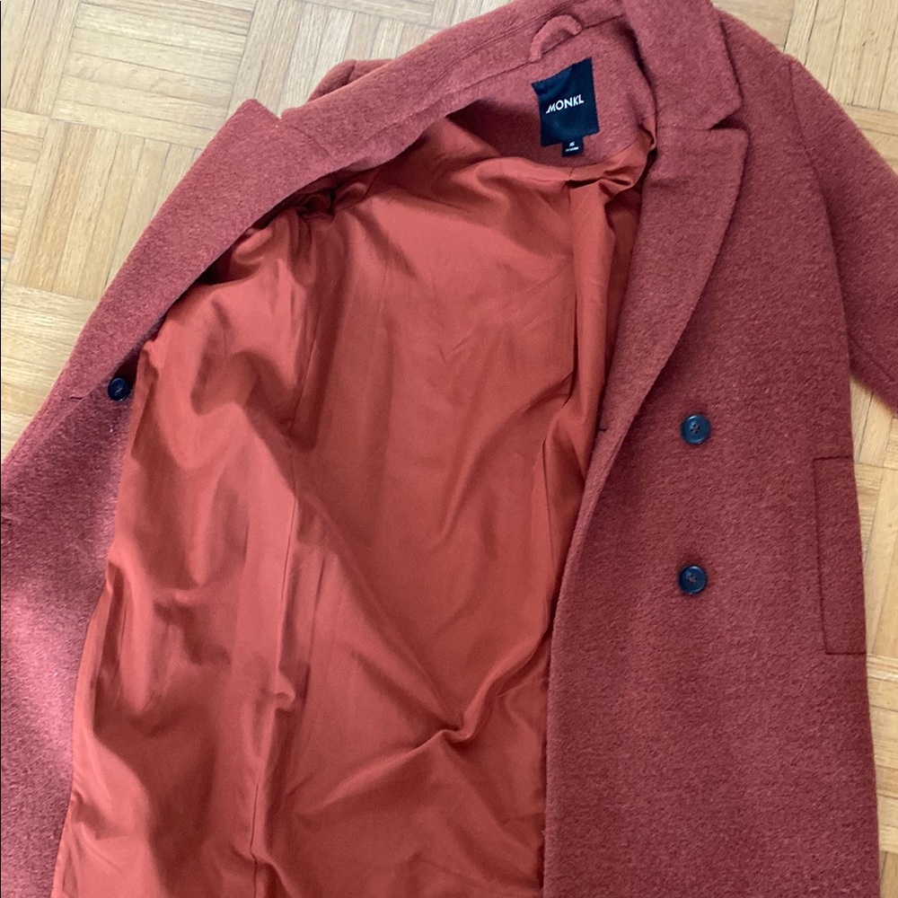 Monki Rust Double-Breasted Coat - Picture 5 of 10
